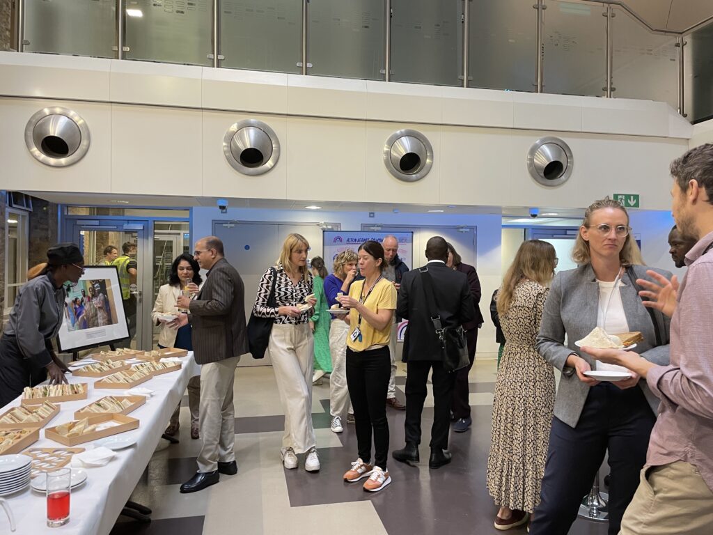 Some of our in-person attendees enjoying the variety of food provided by the London School of Hygiene and Tropical Medicine catering team